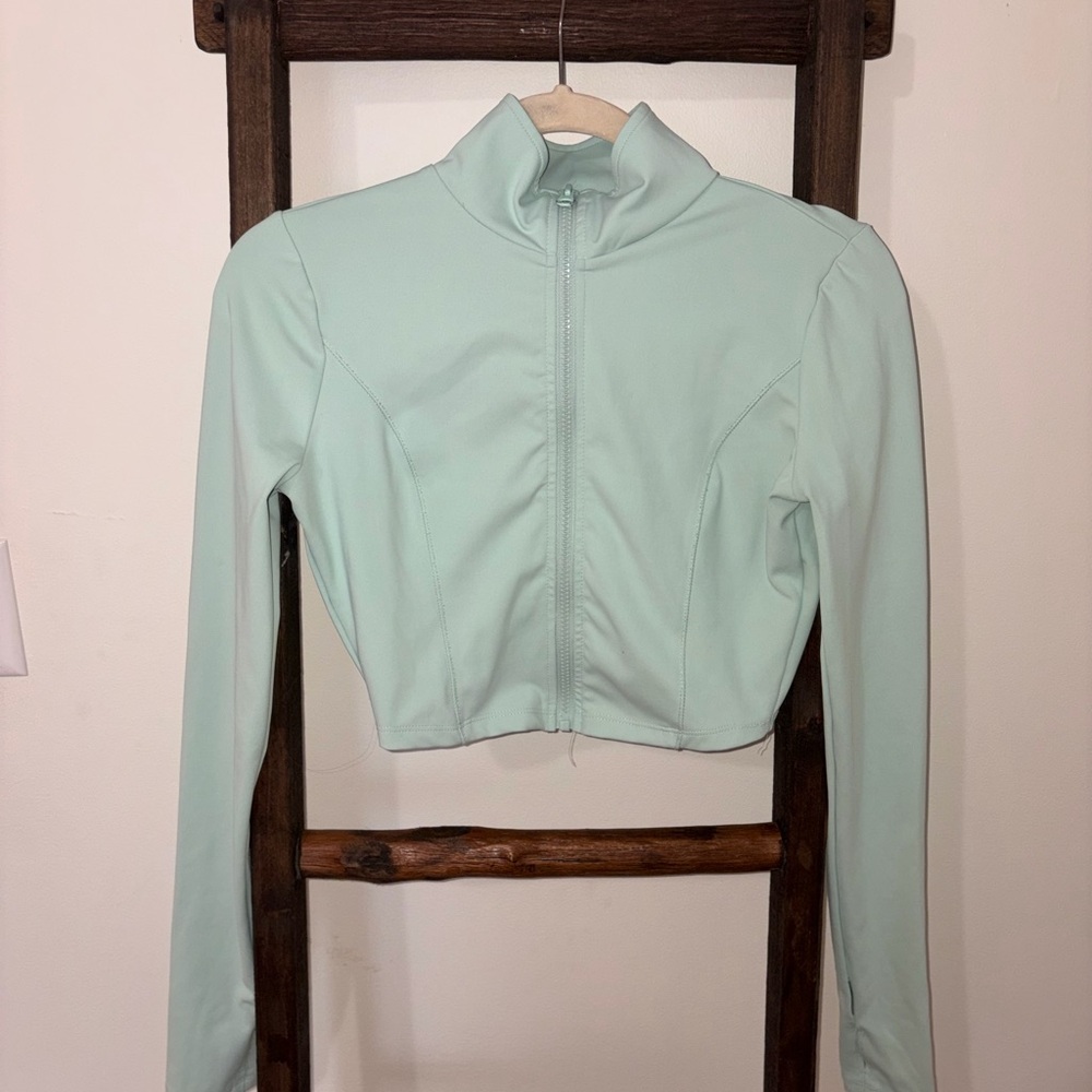 Forever 21 Light Green Zip-Up Jacket